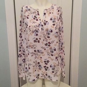 Loft flowery soft pink blouse
